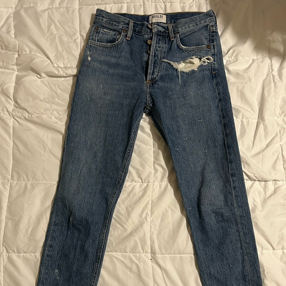 AGOLDE Blue Jamie High -Rise Skinny XS - Picture 4 of 7